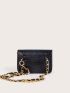 Mini Twist Lock Crocodile Embossed Flap Belt Bag