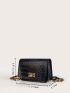 Mini Twist Lock Crocodile Embossed Flap Belt Bag