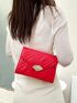 Mini Quilted Detail Twist Lock Flap Chain Square Bag