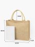 Minimalist Linen Top Handle Bag