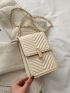 Mini Quilted Metal Lock Flap Chain Square Bag