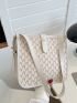 Allover Letter Graphic Square Bag