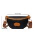 Two Tone Patch Detail Fanny Pack