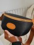 Two Tone Patch Detail Fanny Pack