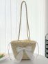 Bow Decor Design Design Straw Bag