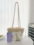 Bow Decor Design Design Straw Bag