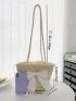 Bow Decor Design Design Straw Bag