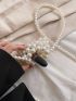 Mini Faux Pearl Beaded Crossbody Bag