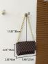 Quilted Pattern Chain Flap Square Bag