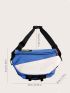 Colorblock Letter Graphic Waist Bag Without Bag Charm