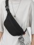 Letter Patch Decor Waist Bag Without Bag Charm