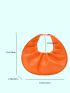 Neon Orange Top Handle Ruched Bag
