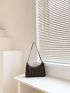 Geo Graphic Chain Decor Baguette Bag With Purse