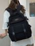 Letter Patch Release Buckle Design Functional Backpack