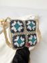 Floral Pattern Straw Bag