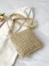 Floral Pattern Straw Bag