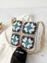 Floral Pattern Straw Bag