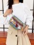 Colorblock Tassel Decor Nylon Fanny Pack