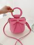 Minimalist Bow Decor Bucket Bag