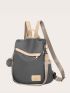 Pom-pom Charm Backpack With Detachable Strap