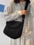 Minimalist Flap Drawstring Crossbody Bag