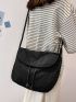 Minimalist Flap Drawstring Crossbody Bag