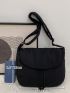 Minimalist Flap Drawstring Crossbody Bag