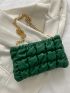 Quilted Chain Ruched Bag