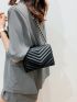 Mini Quilted Pattern Flap Chain Square Bag