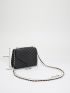 Mini Quilted Pattern Flap Chain Square Bag