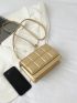 Mini Metallic Geometric Embossed Flap Square Bag