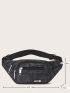 Geometric Pattern Letter Graphic Waist Bag