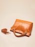 Metal Detail Top Handle Bag