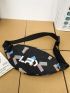 Letter Graphic Waist Bag