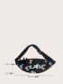 Letter Graphic Waist Bag