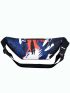 Letter Patch Camo Graphic Waist Bag