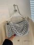 Mini Rhinestone Decor Chain Crossbody Bag