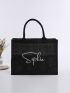 Letter Graphic Large Capacity Shopper Bag