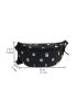 Number Print Zipper Fanny Pack