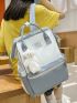 Two Tone Backpack With Bag Charm