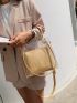 Two Tone Bucket Bag With Inner Pouch