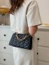 Quilted Detail Chain Square Bag