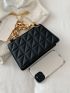 Quilted Detail Chain Square Bag