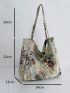 Vintage Large Floral Pattern Shopper Bag