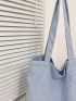 Minimalist Corduroy Shoulder Tote Bag