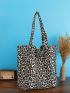 Leopard Pattern Shoulder Tote Bag