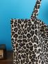 Leopard Pattern Shoulder Tote Bag