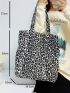 Leopard Pattern Shoulder Tote Bag