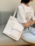 Flap Pocket Shoulder Tote Bag