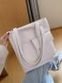 Flap Pocket Shoulder Tote Bag